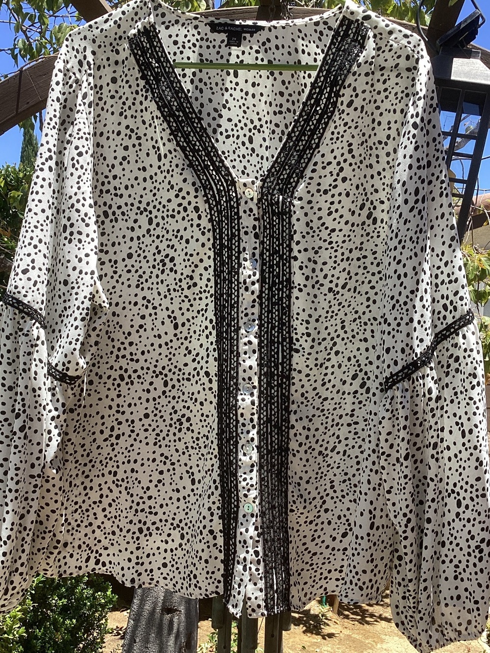 Zac & Rachel Black and White Polka Dot Blouse